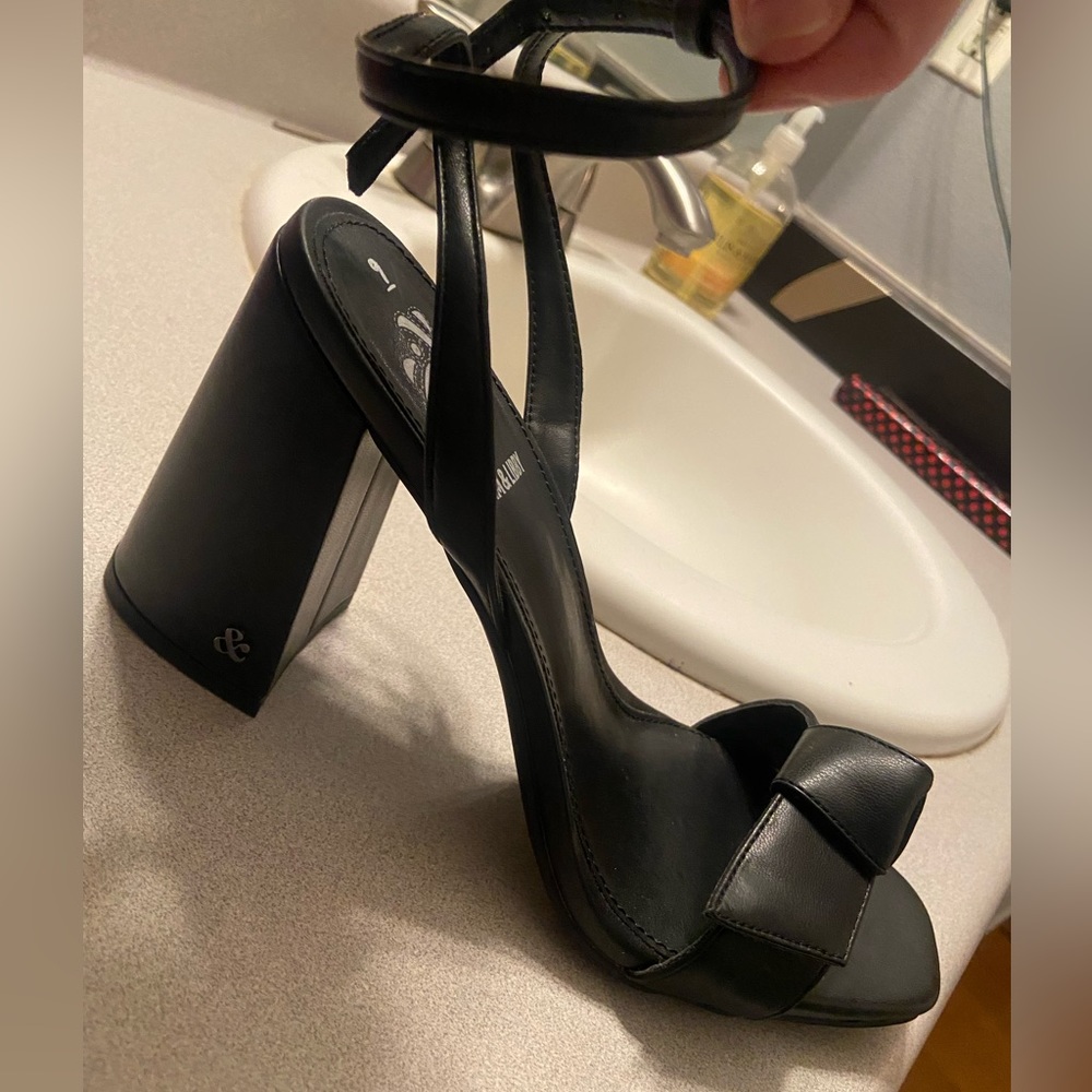 Black Chunky Heels with ankle strap
